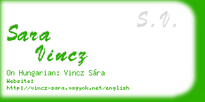sara vincz business card