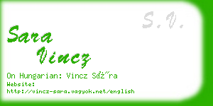 sara vincz business card